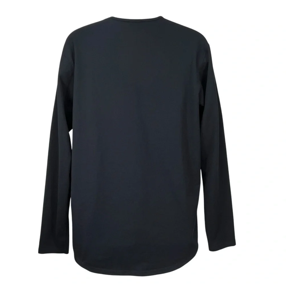 BYLT Premium‎ Basics Men Large Black Drop Cut Lux Long Sleeve Round Neck Shirt